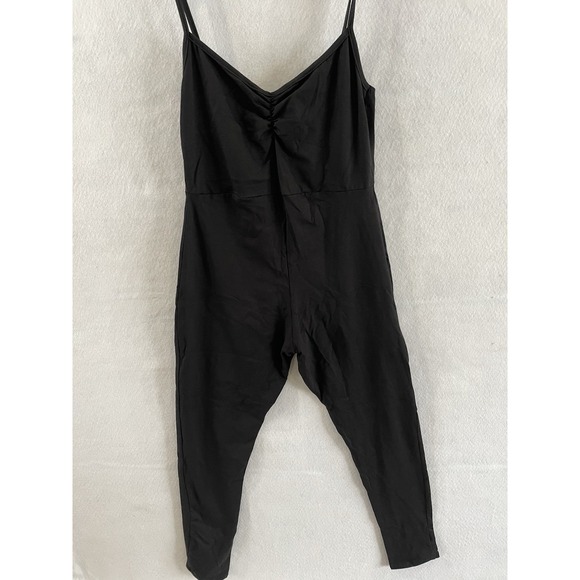 PrettyLittleThing Pants - Pretty Little Thing Plus‎ Black Cotton Ruched Bust Jumpsuit US 12